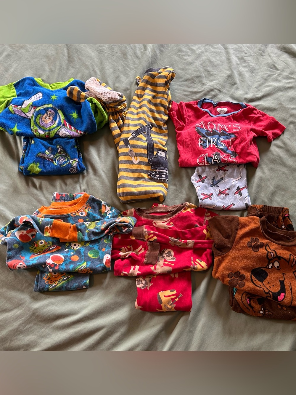 Mixed Baby/Toddler Pajama Lot - Bright Multi Colors